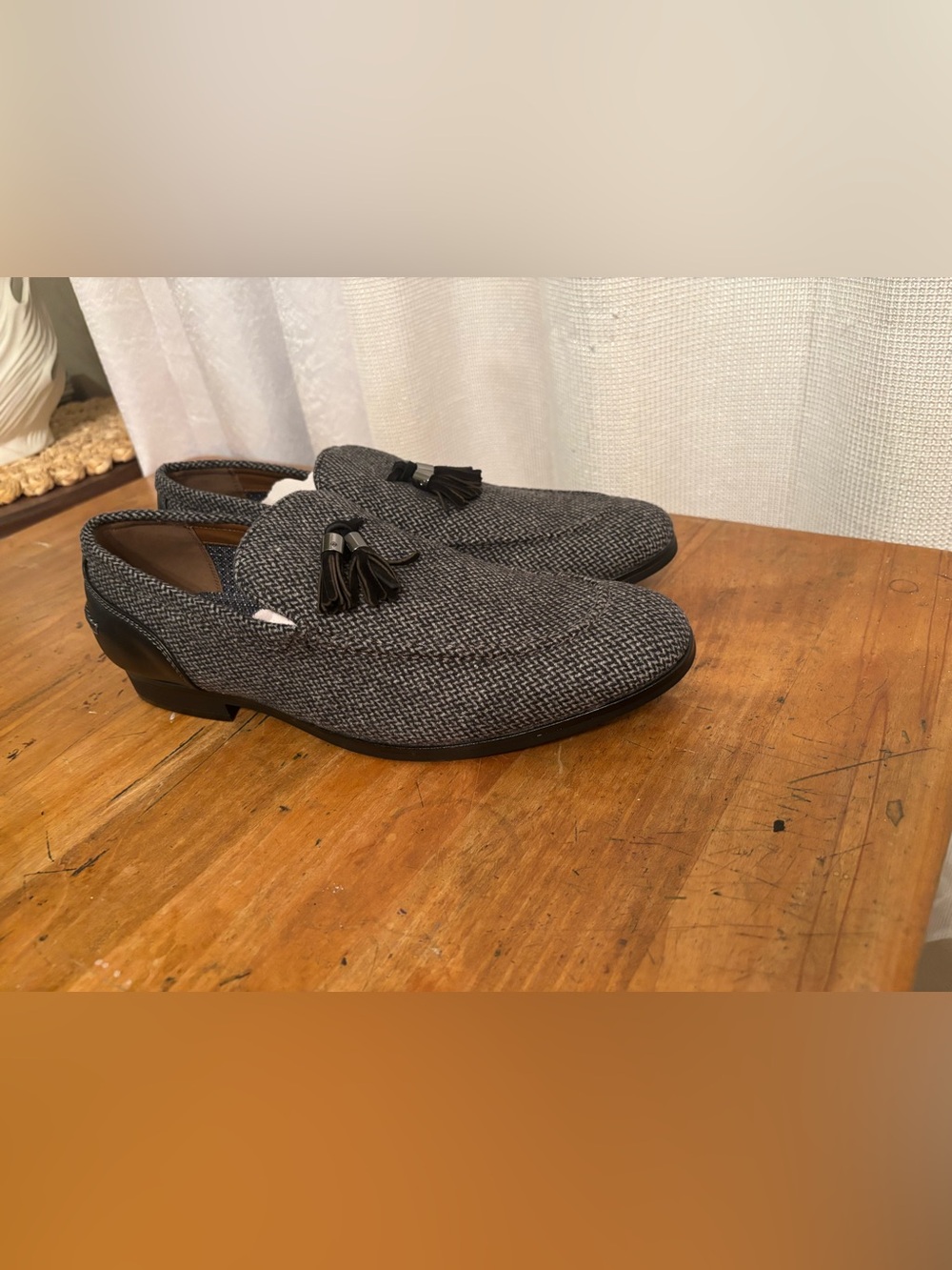 Bar III Gray Textured Tassel Loafers